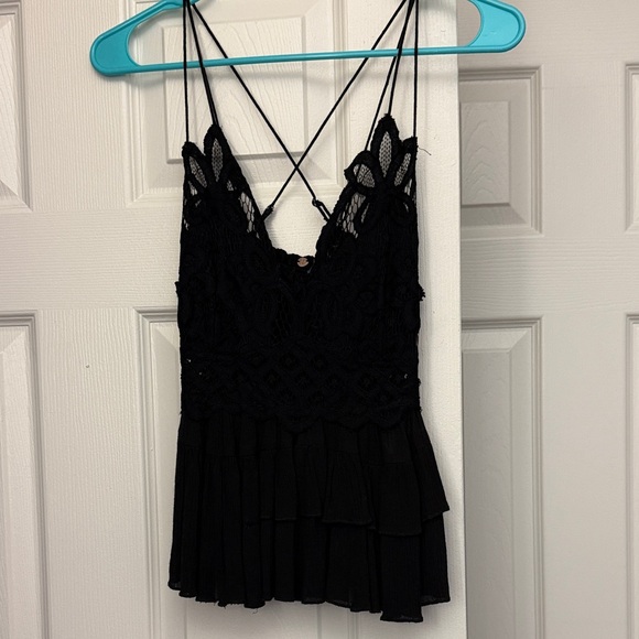 Free People Tops - Free People Adella Black Lace Top
